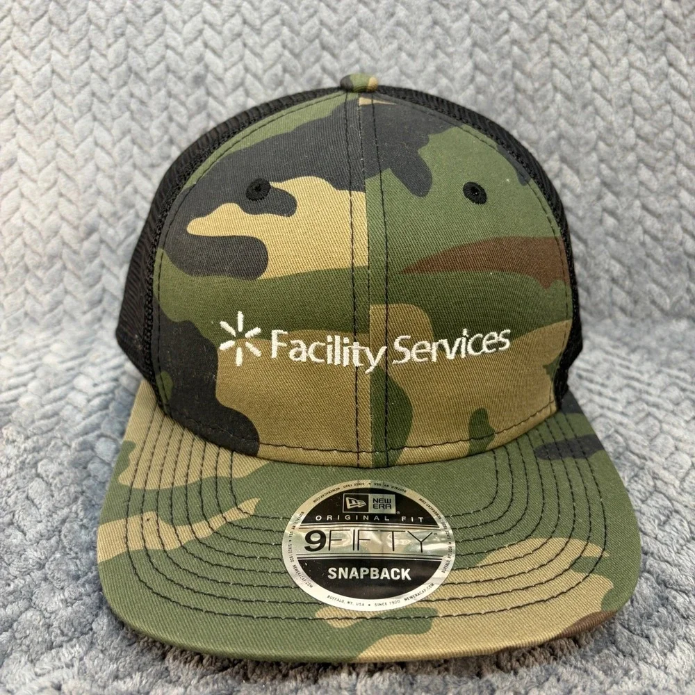 New Era 9FIFTY Snapback Hat Camo Walmart Facility Services Trucker Cap 2041